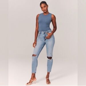 Abercrombie & Fitch The Skinny High Rise 14s 32 Blue Cropped Jeans
